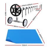 NNEDSZ Pool Cover 600 Micron 7x4m w/ Roller 4m Swimming Pools Solar Blanket