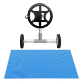 NNEDSZ Pool Cover 600 Micron 7x4m w/ Roller 4m Swimming Pools Solar Blanket