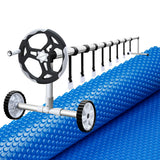 NNEDSZ Pool Cover 600 Micron 7x4m w/ Roller 5.55m Swimming Pools Solar Blanket