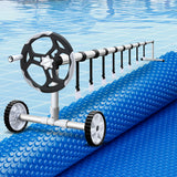 NNEDSZ Pool Cover 600 Micron 7x4m w/ Roller 5.55m Swimming Pools Solar Blanket