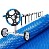 NNEDSZ Pool Cover 600 Micron 7x4m w/ Roller 5.55m Solar Blanket Blue