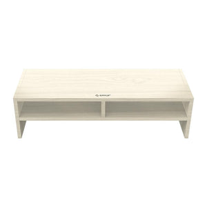 Wood Grain 2-Tier Monitor Stand With Partition-1915197390646808577