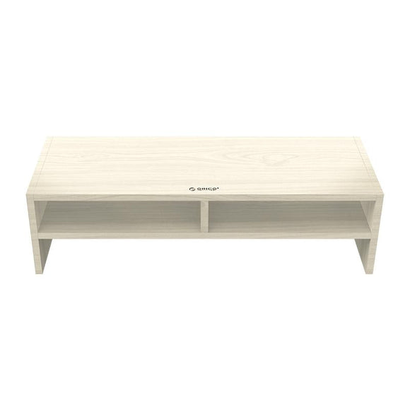 Wood Grain 2-Tier Monitor Stand With Partition-1915197390646808577