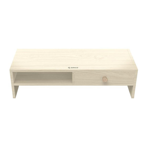 Wood Grain Monitor Stand With Drawer - 2 Layers-1915197507139407873