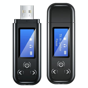 2-In-1 Usb Car Bluetooth 5.0 Audio Adapter With Lcd Screen-1915197639671025665