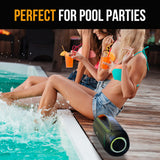 NNEMB M&B Portable Splash Proof 40W Bluetooth Boombox Speaker, IPX5, TWS Pairing, Multi-Input, Lithium Battery, USB Charging