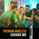 NNEMB M&B Portable Splash Proof 120W Bluetooth Party Speaker with Karaoke Microphone, IPX4, TWS Pairing, Multi-Input, Lithium Battery, RGB, USB Charging