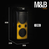 NNEMB M&B Portable Splash Proof 120W Bluetooth Party Speaker with Karaoke Microphone, IPX4, TWS Pairing, Multi-Input, Lithium Battery, RGB, USB Charging