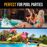 NNEMB M&B Portable Splash Proof 120W Bluetooth Party Speaker with Karaoke Microphone, IPX4, TWS Pairing, Multi-Input, Lithium Battery, RGB, USB Charging