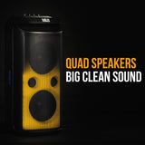 NNEMB M&B Portable Splash Proof 120W Bluetooth Party Speaker with Karaoke Microphone, IPX4, TWS Pairing, Multi-Input, Lithium Battery, RGB, USB Charging