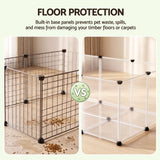 i.Pet Pet Dog Playpen 20 Panels with Baseboard DIY Enclosure Small Animal Rabbit Pen