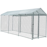 NNEMB 4.5x1.5m Outdoor Chain Wire Dog Enclosure Kennel with Shade Cover for Dog, Puppy
