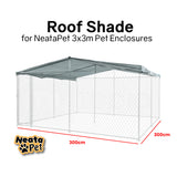 NNEMB Shade Roof for 3x3m Dog Run Pet Enclosure, UV & Water Resistant, Silver colour