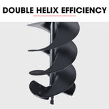NNEMB 200mm x 760mm Double Helix Auger Post Hole Digger Boring Bit, Carbon Steel