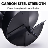 NNEMB 250mm x 760mm Half Double Helix Auger Post Hole Digger Boring Bit, Carbon Steel