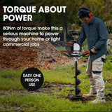 NNEMB BPX-1400 38cc 4-Stroke Petrol Post Hole Digger, 150mm Auger w/ 600mm Extension Shaft