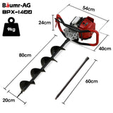 NNEMB BPX-1400 38cc 4-Stroke Petrol Post Hole Digger, 150mm Auger w/ 600mm Extension Shaft