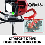 NNEMB BPX-1400 38cc 4-Stroke Petrol Post Hole Digger, 150mm Auger w/ 600mm Extension Shaft