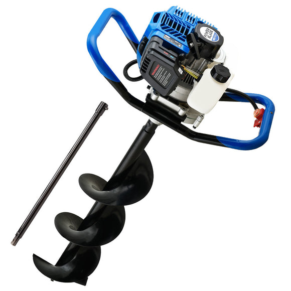 NNEMB PD750 52cc 2-Stroke Petrol Post Hole Digger, 200mm Auger w/ 600mm Extension Shaft