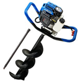 NNEMB PD750 52cc 2-Stroke Petrol Post Hole Digger, 200mm Auger w/ 600mm Extension Shaft