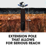 NNEMB PD950 52cc 2-Stroke Petrol Post Hole Digger, w/ 3 Auger bits, 600mm Extension Shaft