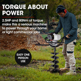 NNEMB Petrol Post Hole Digger, Safety Stop Brake, 200mm Double Helix Earth Auger Bit