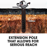 NNEMB Petrol Post Hole Digger, Safety Stop Brake, 200mm Double Helix Earth Auger Bit