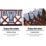NNEDSZ 4 Person Picnic Basket Baskets Handle Outdoor Insulated Blanket