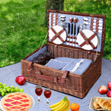 NNEDSZ 4 Person Picnic Basket Baskets Handle Outdoor Insulated Blanket