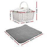 NNEDSZ 2 Person Picnic Basket Baskets White Deluxe Outdoor Corporate Blanket Park