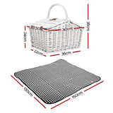 NNEDSZ Alfresco 2 Person Picnic Basket Set Insulated Blanket Bag
