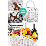 NNEDSZ 2 Person Picnic Basket Baskets White Deluxe Outdoor Corporate Blanket Park