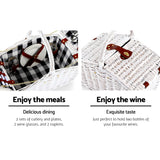 NNEDSZ Alfresco 2 Person Picnic Basket Set Insulated Blanket Bag