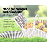 NNEDSZ 2 Person Picnic Basket Baskets White Deluxe Outdoor Corporate Blanket Park
