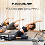 NNEMB Aluminium Pilates Reformer Machine, Stretch Bed with box and jump board accessories