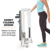 NNEMB Aluminium Pilates Reformer Machine, Stretch Bed with box and jump board accessories