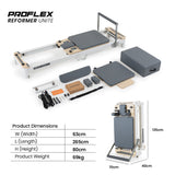 NNEMB Aluminium Pilates Reformer Machine, Stretch Bed with box and jump board accessories
