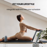 NNEMB Aluminium Pilates Reformer Machine, Stretch Bed with box and jump board accessories