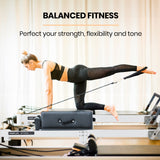 NNEMB Aluminium Pilates Reformer Machine, Stretch Bed with box and jump board accessories