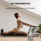 NNEMB Wooden Pilates Reformer Machine, Stretch Bed with box and jump board accessories