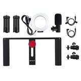 4-In-1 Vlogging Kit With 4.7 Ring Light Mic Tripod & Stabilizer-1915197292105830403