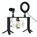 4-In-1 Vlogging Kit With 4.7 Ring Light Mic Tripod & Stabilizer-1915197292105830401