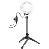 Usb 3 Modes Dimmable Led Ring Light With Tripod Holder And Cold Shoe Ball Head - 4.7 Inch Diameter-1915198024741687297