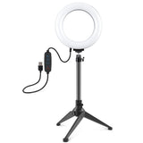 6.2 Led Ring Light With Usb 3 Modes Dimmable Desktop Tripod Cold Shoe Ball Head-1915197890872086529