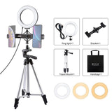 Live Broadcast Dual Phone Bracket & 6.2 Inch Led Ring Light Kit With Tripod Mount-1915197553448718336