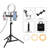 Live Broadcast Dual Phone Bracket With 70Cm Tripod & 6.2 Inch 16Cm Led Ring Light Kit-1915197212493746176