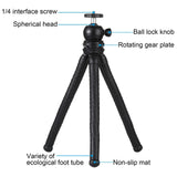 Flexible Mini Octopus Tripod With Ball Head And Phone Clamp For Slr Cameras Gopro And Cellphones-1915197900430905347