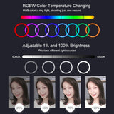 10.2 Rgbw Led Ring Light Kit With 1.1M Tripod Remote Ball Head And Phone Clamp-1915197736005799944
