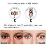 Horizontal Dual Phone Brackets With Tripod Mount & Led Ring Light Kit For Vlogging And Live Broadcasts-1915196737321046024
