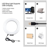 6.2 Led Ring Light With Usb 3 Modes Dimmable Vlogging Photography Video Pocket Tripod Mount Cold Shoe Ball Head Black-1915196506592382982